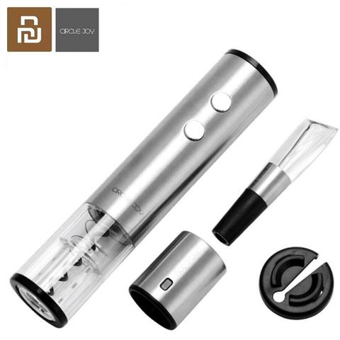 Youpin Circle Joy Electric Bottle Opener Stainless Steel Mini Wine Stopper Wine Decanter Aerator Smart Wine set gift ► Photo 1/6