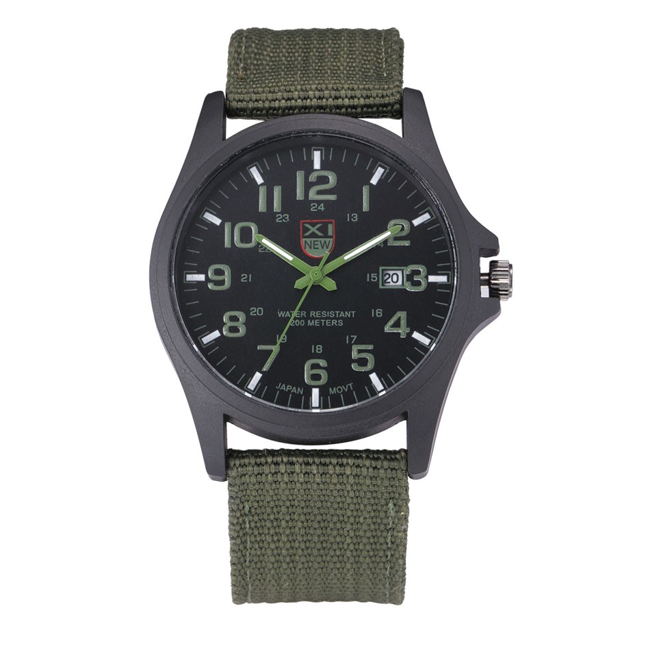 Military Army Mens Date Nylon Strap Analog Quartz Wrist Watch