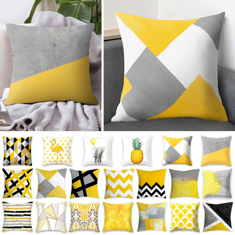 Pineapple Leaf Yellow Pillow Cross Border Hot Selling Pillow Pillow Car Cushion Sofa Pillow Northern Europe ► Photo 1/5