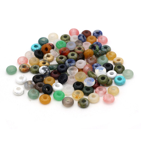 10 In Natural Semi Precious Stone Big Hole Bead Abacus Bead Shape For Handmade 5*10mm Internal Diameter:4mm ► Photo 1/6