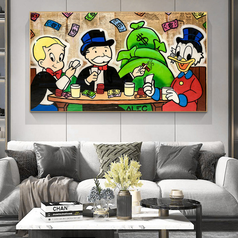 Alec Monopoly Street Art Paintings Print on Canvas Art Posters And Prints Graffiti Wall Art Canvas Pictures Home Decor Cuadros ► Photo 1/6