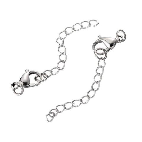 10pcs Stainless Steel Necklace Bracelet Extender Chain Set with Lobster Claw Clasps Length 2 Inch for Jewelry Making ► Photo 1/5