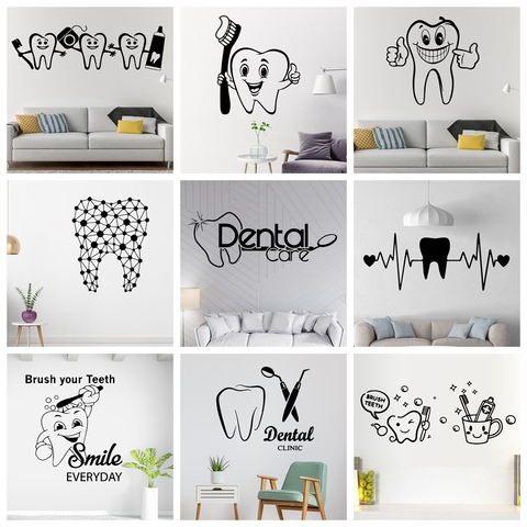 Dentist Tooth Vinyl Wall Stickers Teeth Decals For Living Room Dental Shop Decoration Hospital Dentist Store Wallstickers ► Photo 1/6