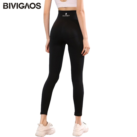 BIVIGAOS Body Shaper Flower Fat Burning Sleep Pants High Elastic Sport Fitness Leggings Women Black Shaping Push Up Leggings ► Photo 1/6