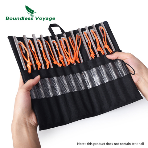 Boundless Voyage Tent Stakes Bag Cutlery Storage Bag Outdoor Camping Tent Pegs Nails Drawstring Storage Travel Stuff Sack ► Photo 1/6