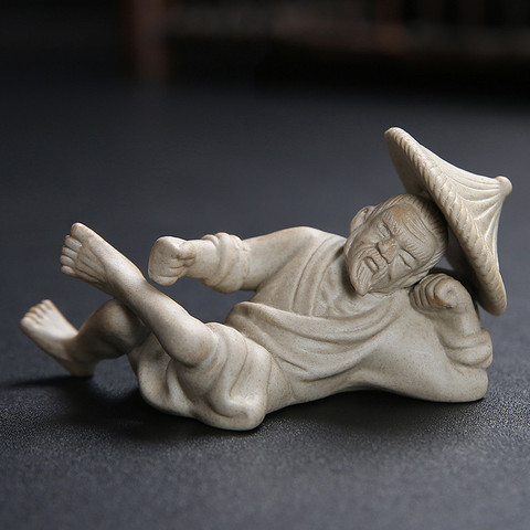 Jingdezhen Handmade Craft Purple Clay Stoneware Tea Pet Old Man Playing Piano Chess Ornament Creative Ceramic Tea Ceremony ► Photo 1/6