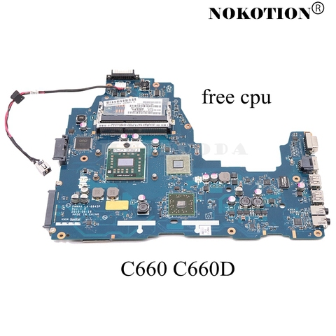 NOKOTION PWWAA LA-6843P MB K000111550 For TOSHIBA satellite C660 C660D Laptop motherboard ATI HD4200 DDR3 free cpu ► Photo 1/6