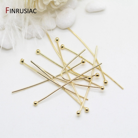 Wholesale 14k Gold Brass Metal Ball Head Pin For Jewelry Making Beading Pins Findings Supplies DIY Make Jewelry ► Photo 1/6