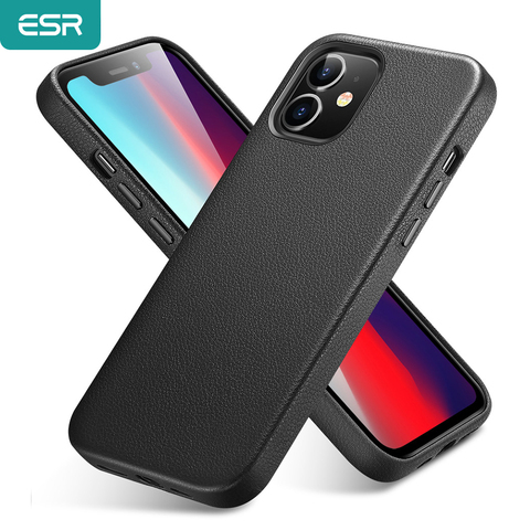 ESR Luxury Case for 2022 iPhone 12 Leather Back Cover for iPhone 12 mini 12 Pro Max Genuine Leather Business Case for iPhone 12 ► Photo 1/6