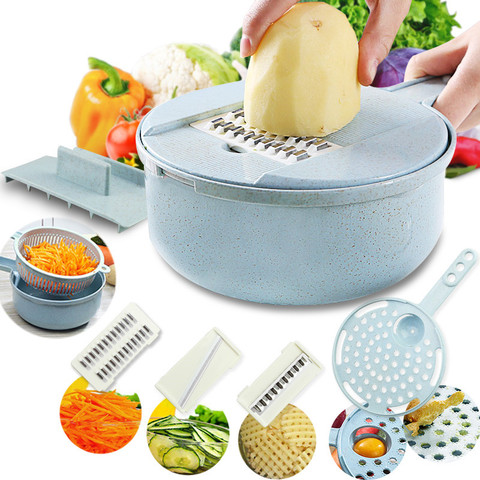 Mandoline Slicer Vegetable Slicer Potato Peeler Carrot Onion Grater with Strainer Vegetable Cutter 8 in 1 Kitchen Accessories ► Photo 1/6