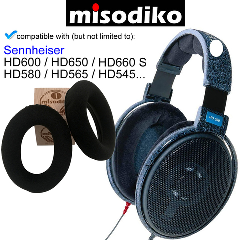 misodiko Replacement Ear Pads Cushions Kit for Sennheiser HD650, HD600, HD580, HD660 S, HD565, HD545, Headphones Repair Earpads ► Photo 1/6