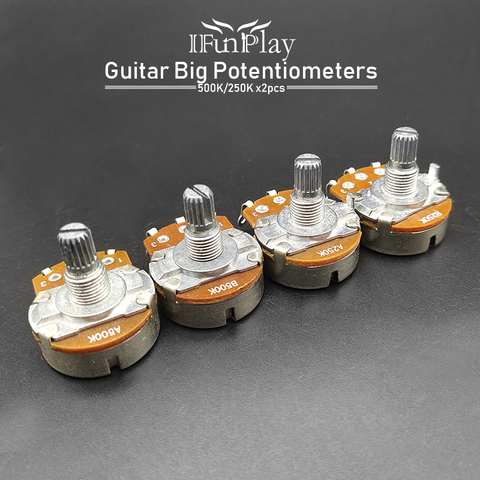 2pcs Electric Guitar 15mm Split Shaft Linear Taper Potentiometer Volume Tone Big Guitar Pot A500K/B500K/A250K/B250K ► Photo 1/6