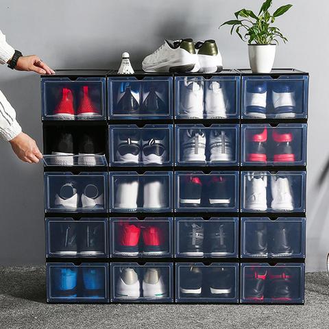 1Pc Plastic Clamshell Stackable Dustproof Shoes Storage Container Display Box Organizer Easy to Assemble ► Photo 1/6