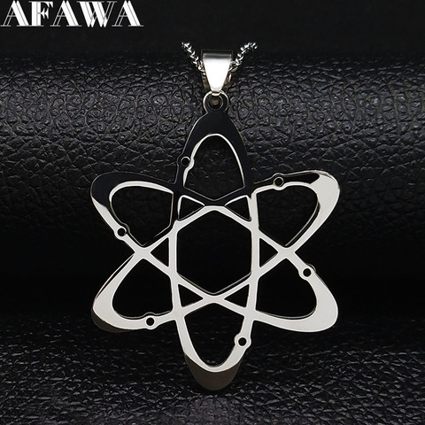 2022 Carbon Atom Stainless Steel Necklace for Wome Gold Color Science Pendant Necklace Jewelry collares N612S02 ► Photo 1/6