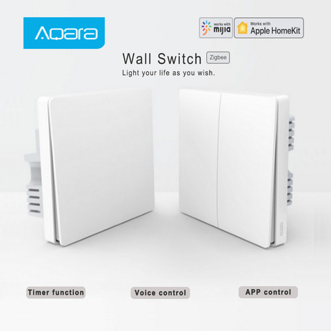 Aqara D1 Wall Switch ZigBee Smart Zero Line Fire Wire No Neutral Light Remote Control Wireless Key Wall Switch Work For Mi Home ► Photo 1/6
