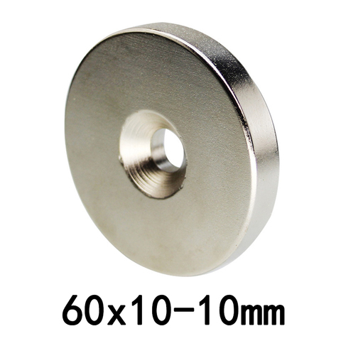 1/2/3CS 60x10-10mm Strong Magnet 60*10 mm Hole 10mm Countersunk Neodymium Magnetic N35 Permanent NdFeB Magnet 60*10-10mm ► Photo 1/3