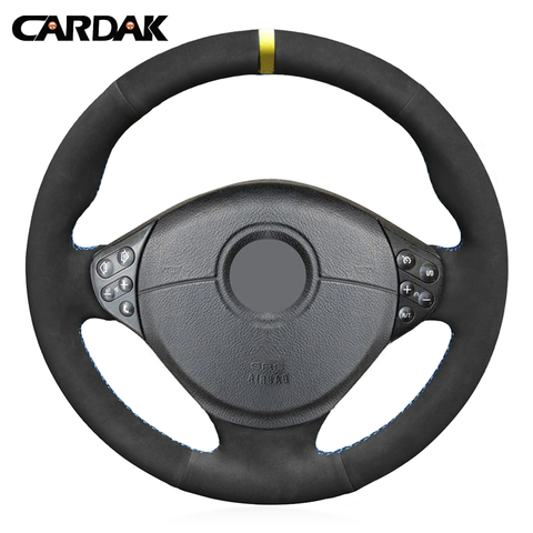 CARDAK DIY Soft Black Suede Car Steering Wheel Covers for BMW 5 Series E39 1999-2003 3 Series E46 1999-2005 E53 X5 E36 Z3 ► Photo 1/6