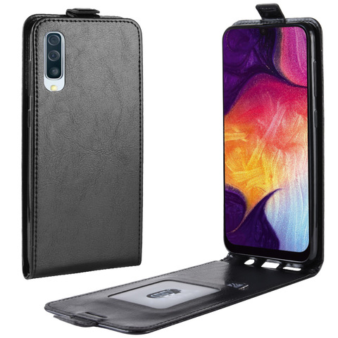 For Samsung Galaxy A50 Case Flip PU Leather up and down ColorFull Phone Case For Galaxy A50 A 50 SM-A505F A505 a505f Back Cover ► Photo 1/6