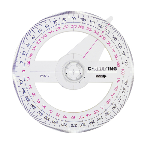 Hot Sale All Circular 10cm Plastic 360 Degree Pointer Protractor Ruler Angle Finder Swing Arm For School Office Supplies ► Photo 1/1