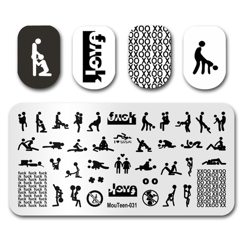 Newest Nail Stamp MouTeen031 Sexy Love Letter Nail Stamping Plates Manicure Set For Nail Art Stamping ► Photo 1/6