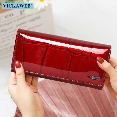 Free Gift Genuine Leather Women Wallet Magnetic Hasp Female Long Purse Ladies Coin Purses Fashion Wallets Women's Money walet ► Photo 1/6