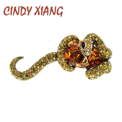 CINDY XIANG rhinestone large snake and stone brooch women statement animal pins brooches wonter coat accessories gift ► Photo 1/6