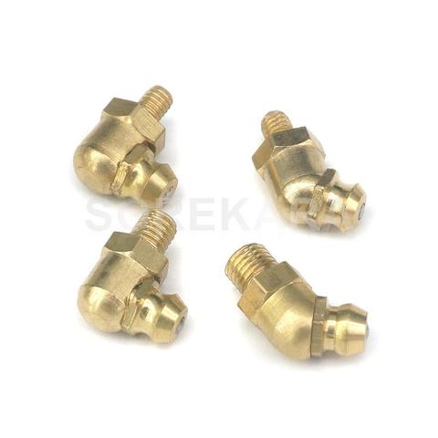 10pcs M4 M5 M6 M8 M10 M12 M14 Male 45/90 Degree Brass Grease Zerk Nipple Fitting For Grease Gun Machine Tool Accessories ► Photo 1/4