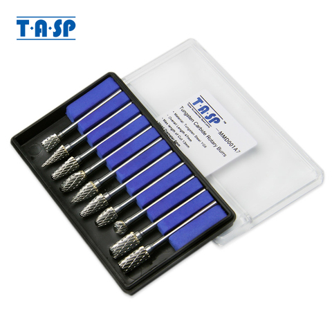TASP 10pcs Tungsten Carbide Rotary Burrs Milling Cutter Engraving Bits Rotary Tool Accessories with 3.2mm Shank ► Photo 1/6