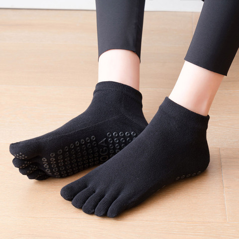 2022 Women Breathable Pilates Socks Anti-Slip Five Toe Yoga Socks Quick-Dry Cotton Ladies Ballet Dance Elasticity Fitness Socks ► Photo 1/6