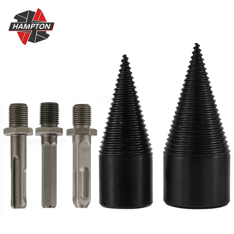 32/42mm Firewood Splitter Drill Bit Round/Hex/Triangle Shank Wood Cone Reamer Punch Driver Drill Bit Split Drilling Tools ► Photo 1/5