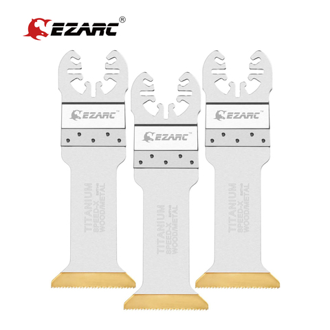 EZARC 3 Pcs Titanium Oscillating Multitool Blades Extra-Long Power Cut Saw Fast Speed Cutting for Wood, Metal and Hard Material ► Photo 1/6