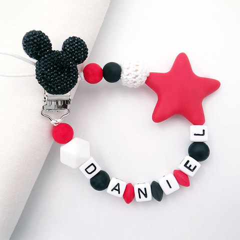 Attache tétine personnalisé en silicone minnie