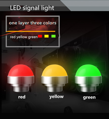 LED MINI Warning Light 3W 24V Waterproof Dustproof Industrial Machines Tricolor Hemispherial Metal Alarm Indicator Fault Lamp ► Photo 1/6