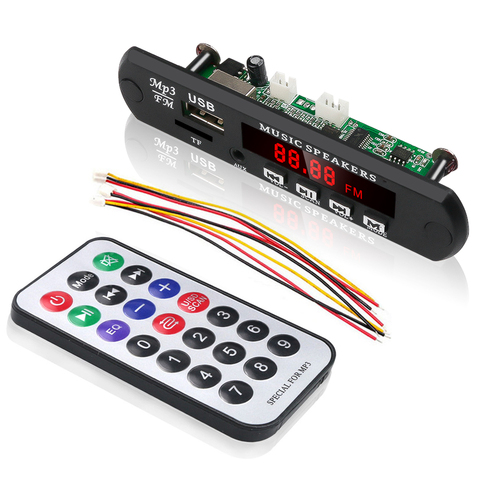 Kebidu 5V 12V DC TF FM Radio Audio MP3 Player AUX 3.5MM MP3 Module Decoder Board USB Power Supply For Car Remote Music Speaker ► Photo 1/6