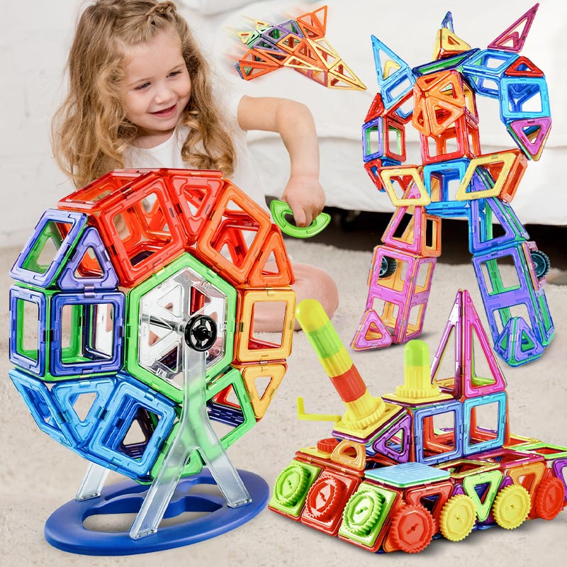 50Pcs All Magnetic Building Blocks Construction Children Toys Educational Block 