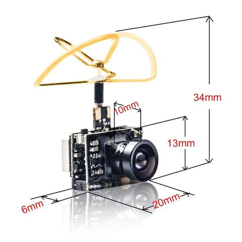 AKK A2 5.8Ghz 40CH 200mW FPV Transmitter Raceband 600TVL 1/4 Cmos Mini FPV Micro AIO Camera with Clover Antenna for FPV Drone ► Photo 1/4