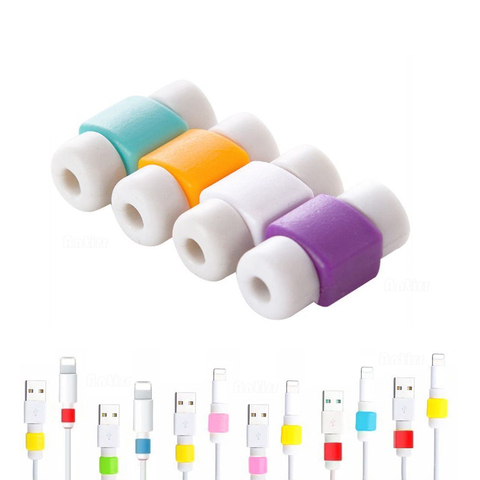 Silicone USB Cable Protector Earphone Wire Cord Protection Cover Data Charger line Protective Sleeve For Apple iphone Samsung ► Photo 1/6