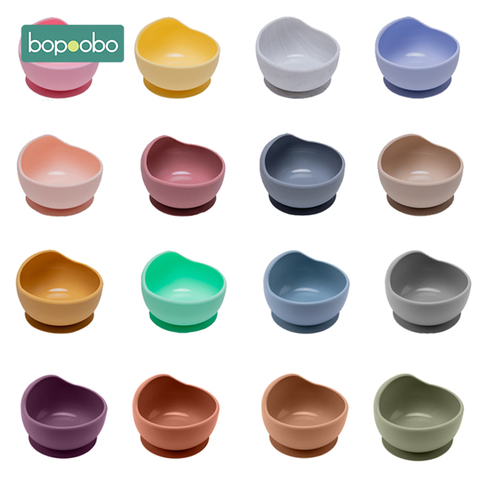 Bopoobo 1PC Silicone Bowl Baby BPA Free Silicone Chewing Food Grade Newborn Accessories Teeth Baby Feeding Supplies ► Photo 1/6