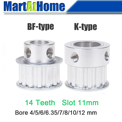 Aluminum Timing Pulley XL14 14T 14-Teeth Slot Width 11mm BF-type/K-type Boss 16mm/26mm Bore 5~15mm for 3D Printer ► Photo 1/6