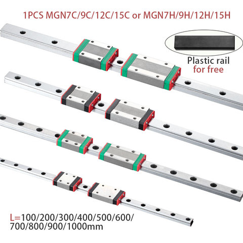 MGN7 MGN12 MGN15 MGN9 L 100 200 350 500 600 800mm miniature linear rail slide 1pcs MGN linear guide MGN carriage CNC 3D Printer ► Photo 1/6