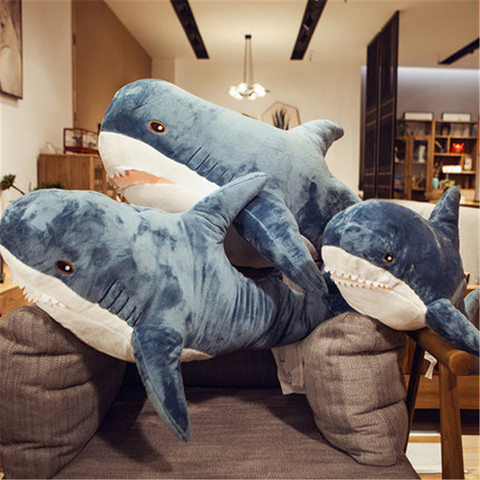 60-140cm Big Giant Polupar Shark Skin Plush Toys Soft Plush Shark Semi-finished Coat Fish Pillow Toys Dolll Gift for Kids Baby ► Photo 1/6