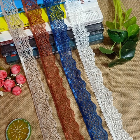 S2329 Width 3-3.5cm stretch Elastic and Colorful Nylon Spandex lace fabric trim for dress pants skirt decoration accessories ► Photo 1/6