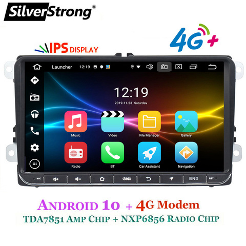 SilverStrong Android10.0 IPS 4G Modem Car 2Din Radio GPS for VolksWagen Tiguan Golf MK6 MK5 optional DSP TPMS DVR ► Photo 1/1