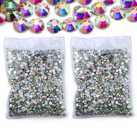 QIAO 2880pcs Flat Back Gems Round Crystal Rhinestones for Crafts Nail Face Art Sewing & Fabric Clothes Shoes Bags DIY Decoration ► Photo 1/6