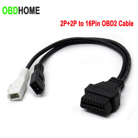 2PIN To 16Pin OBD2 Cable VAG Adapter for AUDI 2X2 OBD1 OBD2 Car Diagnostic Cable 2P+2P To 16Pin Female Connector for VW/Skoda ► Photo 1/6