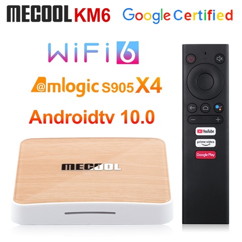 2022 Mecool KM6 deluxe Wifi 6 Amlogic S905X4 4GB 64GB Androidtv 10.0 Google Certified AV1 BT5.0 1000M Set Top Box ► Photo 1/6