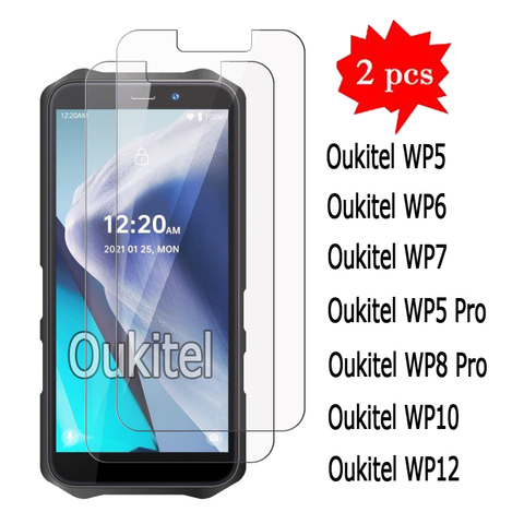 2-1Pcs For Oukitel WP12 WP10 WP7 WP6 WP8 WP5 Pro Tempered Glass Oukitel WP 12 10 5 6 7 8 Phone Front Screen Protector Film Cover ► Photo 1/6