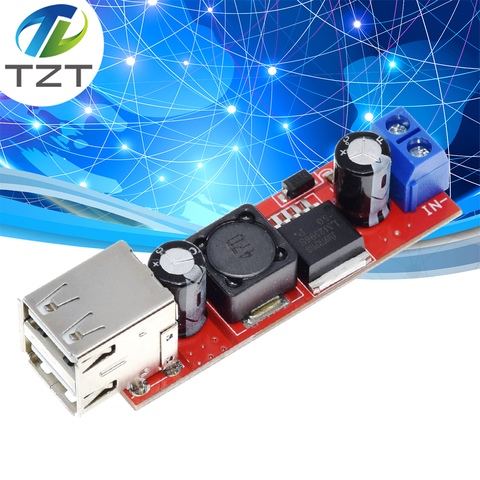 TZT DC 6V-40V To 5V 3A Double USB Charge DC-DC Step-down Converter Module For Vehicle Charger LM2596 Dual USB ► Photo 1/6
