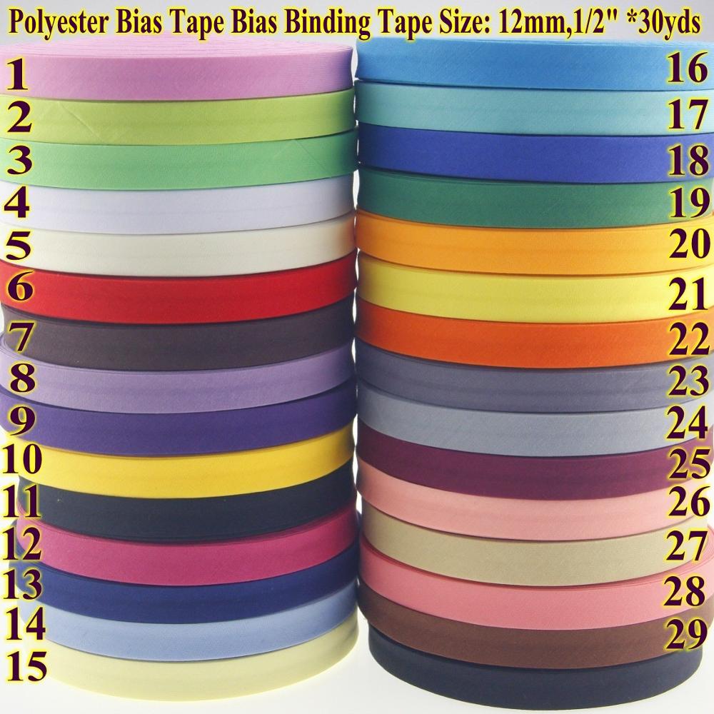 TAPE  polyester 2.5 metre length various colours 15mm SEAM BINDING 