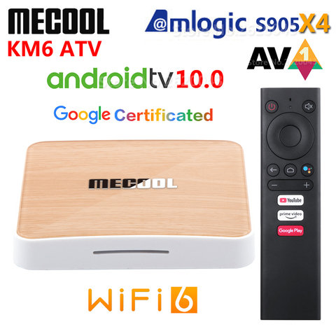 Mecool KM6 ATV Amlogic S905X4 AV1 Smart Android 10.0 TV Box 4GB RAM 64GB ROM 2.4G 5G WiFi Bluetooth 4K HD Set Top Box 2GB 16GB ► Photo 1/6